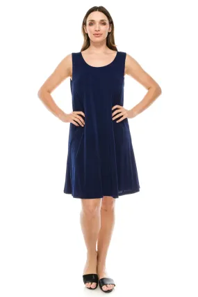 019- Jostar Slinky Sleeveless Short Dress- Navy