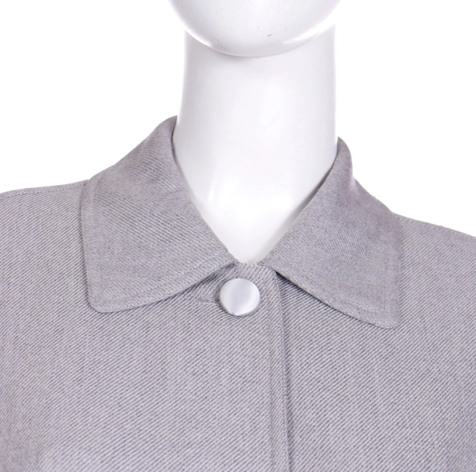 1990s Isaac Mizrahi Grey Wool Collared Jacket with Belt