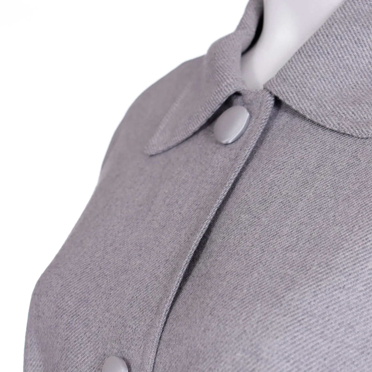 1990s Isaac Mizrahi Grey Wool Collared Jacket with Belt