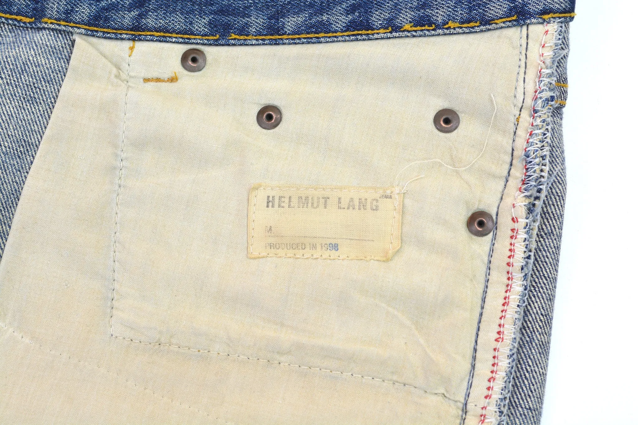 1998 Vintage Sanded Broken Denim Painter Jeans (Medium/Light Wash)