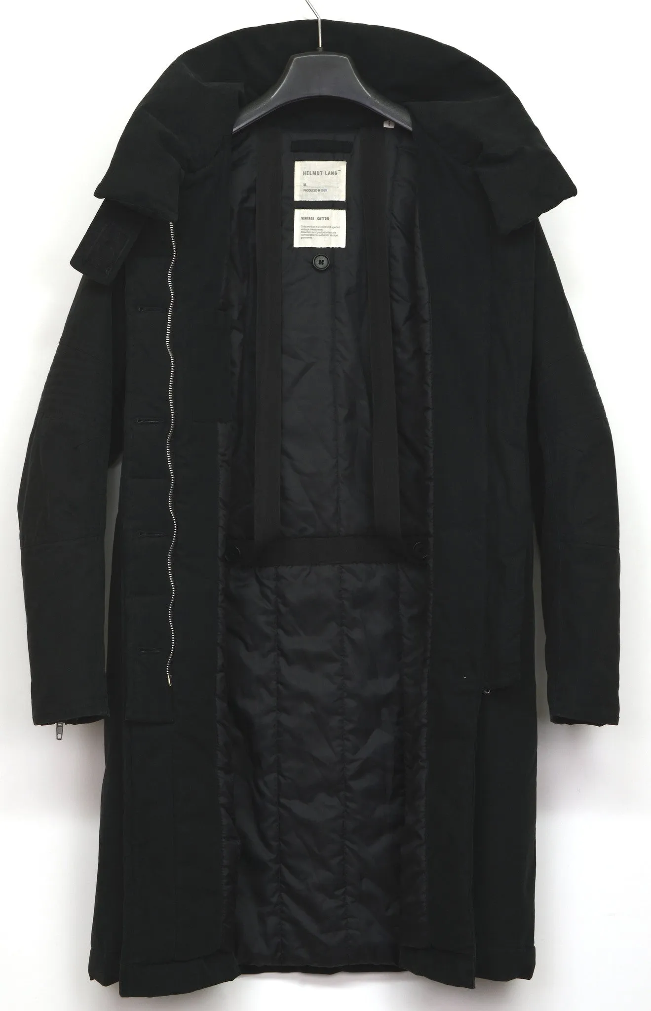 1999 Resinated Cotton Padded Biker Parka with Bondage Straps