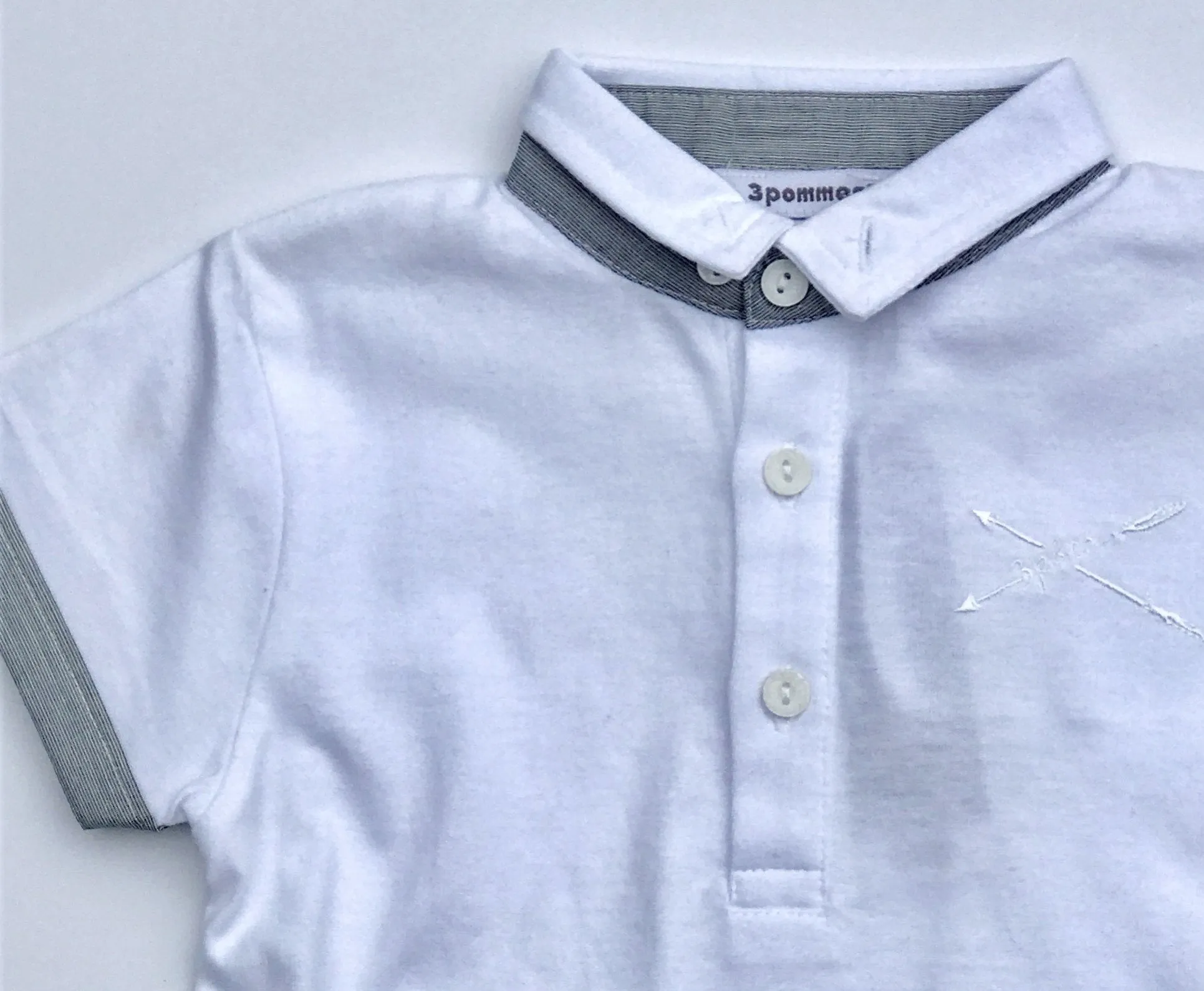 3pommes Infant Boys Short Sleeve polo Collar Top