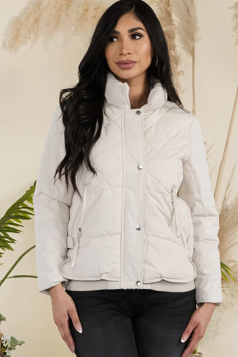 70306A - PUFFY BUTTON DOWN JACKET