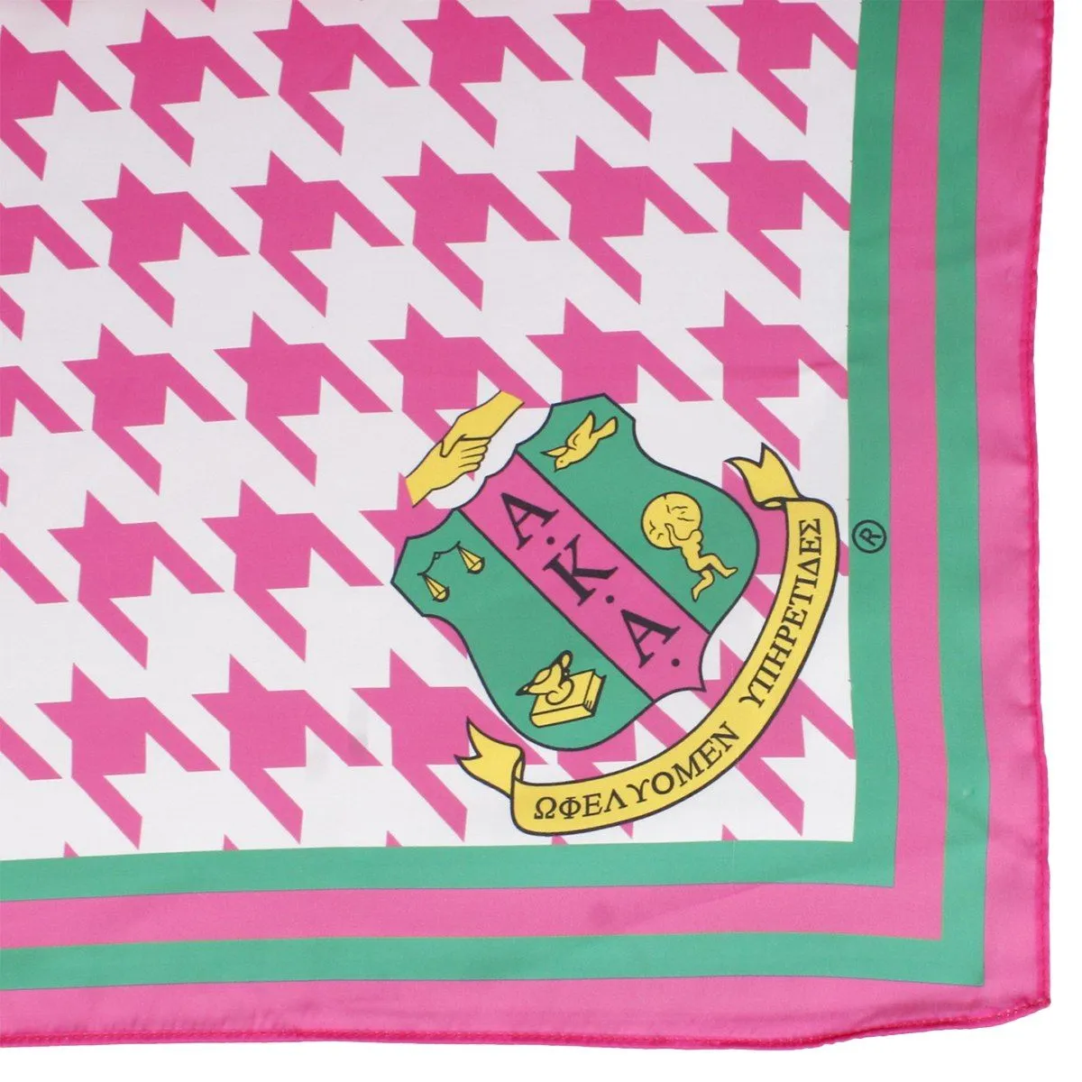 AKA Alpha Kappa Alpha Sorority Inspired Houndstooth Square Scarf for Women