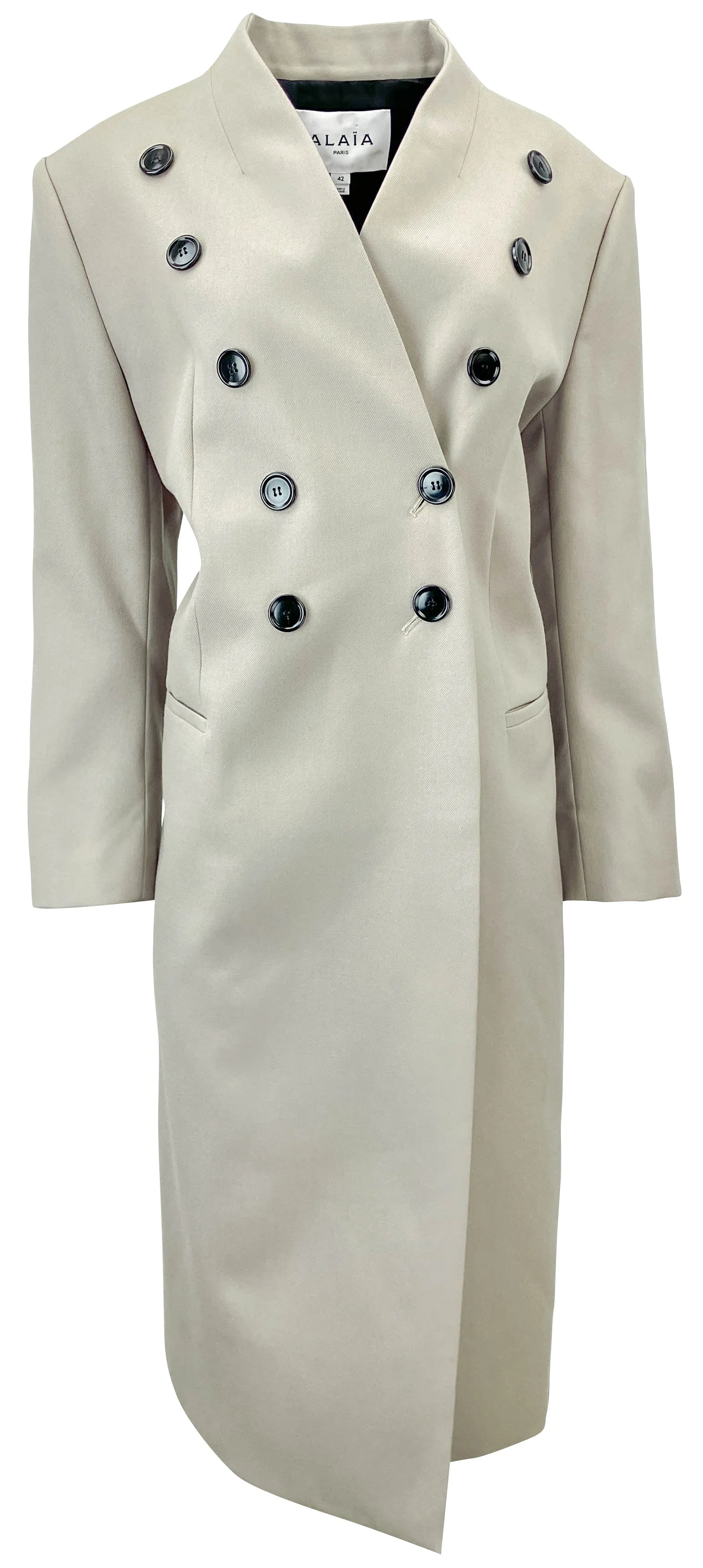 Alaïa Double Breasted Coat in Sable