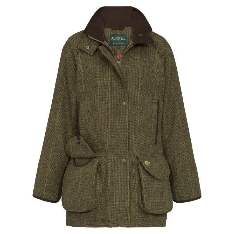 Alan Paine Ladies Combrook Tweed Waterproof Shooting Coat - Heather