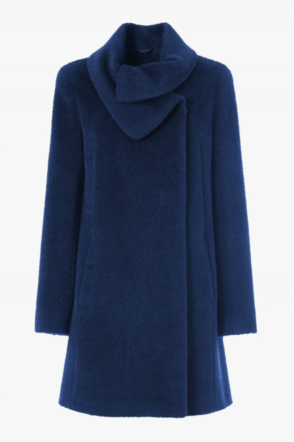 Alpaca & Wool Coat with Petal Collar 86001