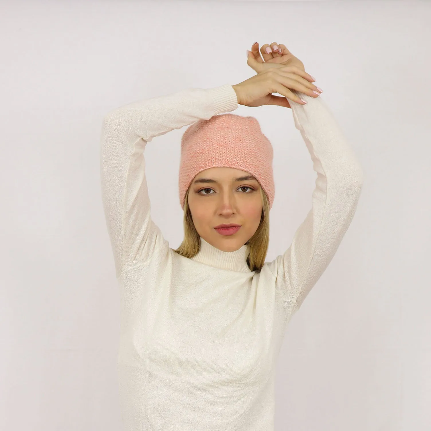 Alpaca Wool Handknitted Rose Beanie