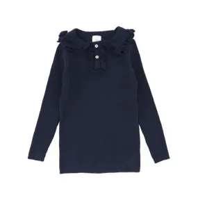 ANALOGIE NAVY GIRLS KNIT POLO [Final Sale]