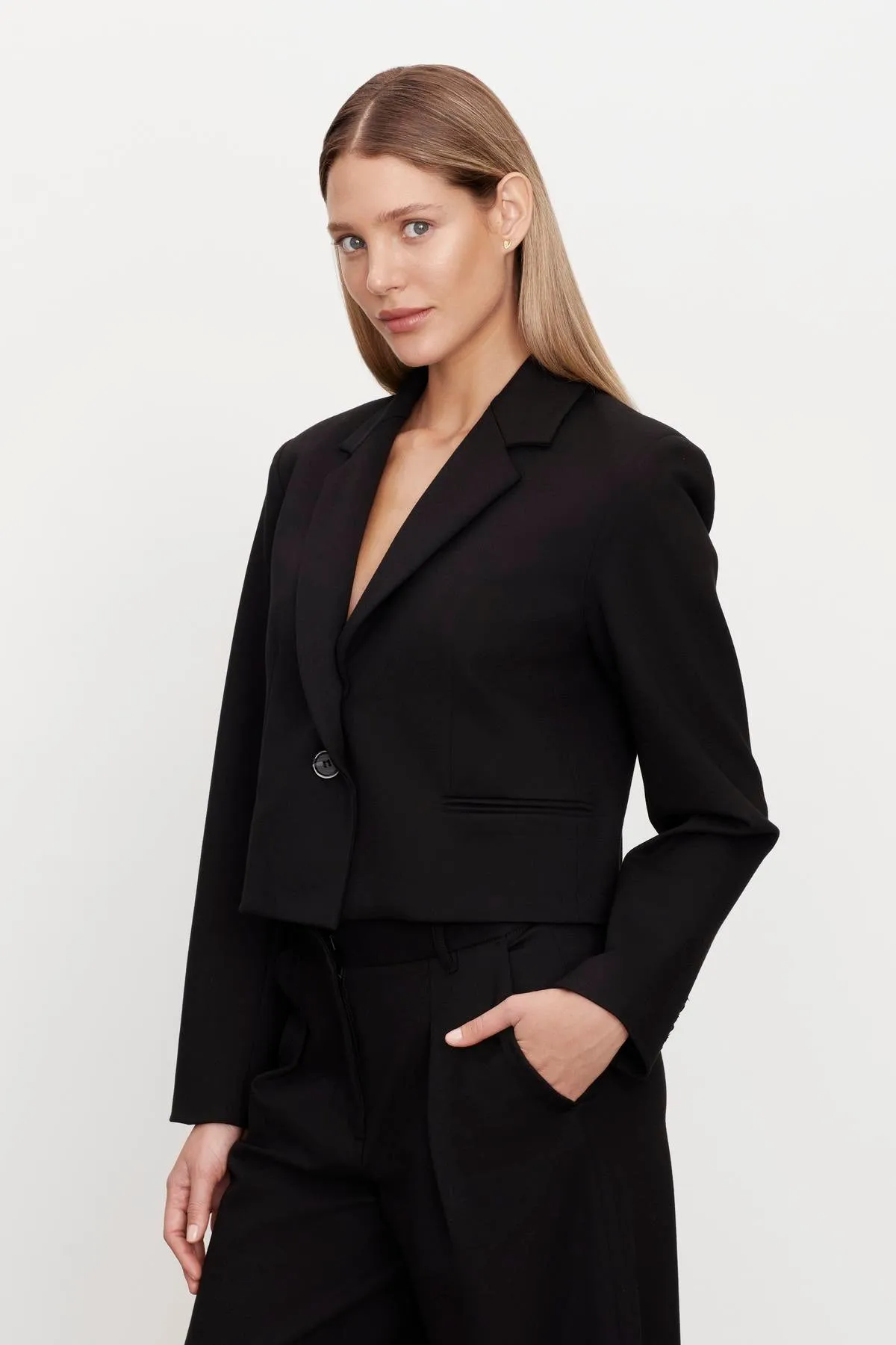 ANYA PONTE CROPPED BLAZER