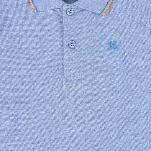 AO76 HEATHER BLUE TRIM COLLAR POLO [Final Sale]