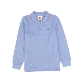 AO76 HEATHER BLUE TRIM COLLAR POLO [Final Sale]