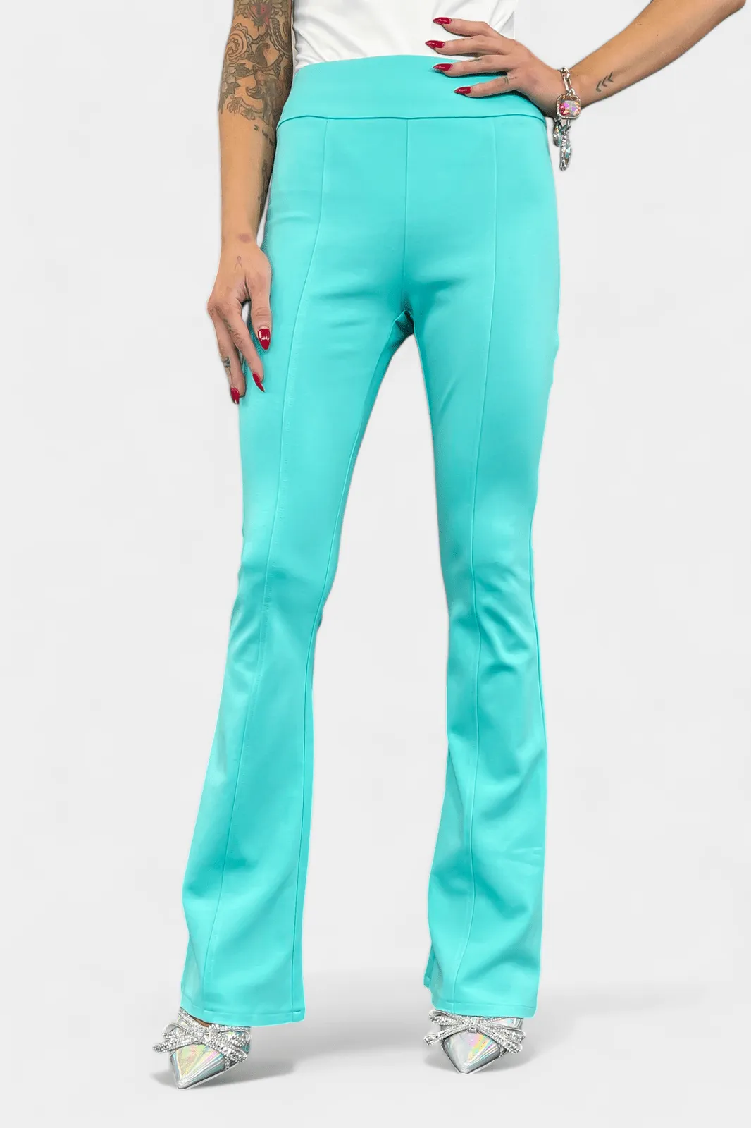 Aqua High Waisted Flare Pants [NO RETURNS]