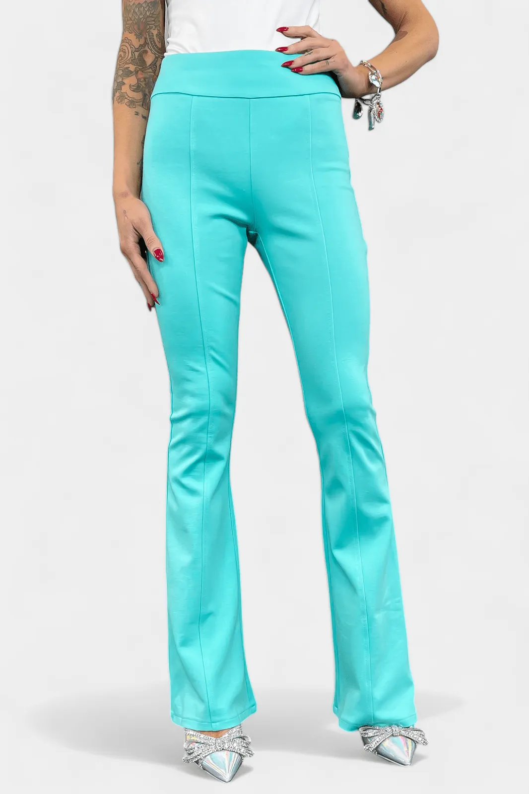 Aqua High Waisted Flare Pants [NO RETURNS]