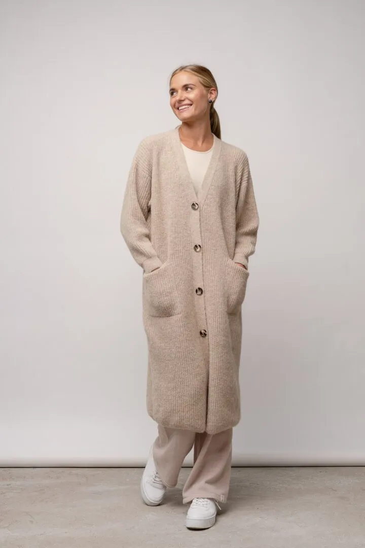 Asta Alpaca Wool Cardigan Light Beige