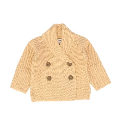 AYMARA LIGHT ORANGE DOUBLE BREASTED KNIT CARDIGAN [Final Sale]