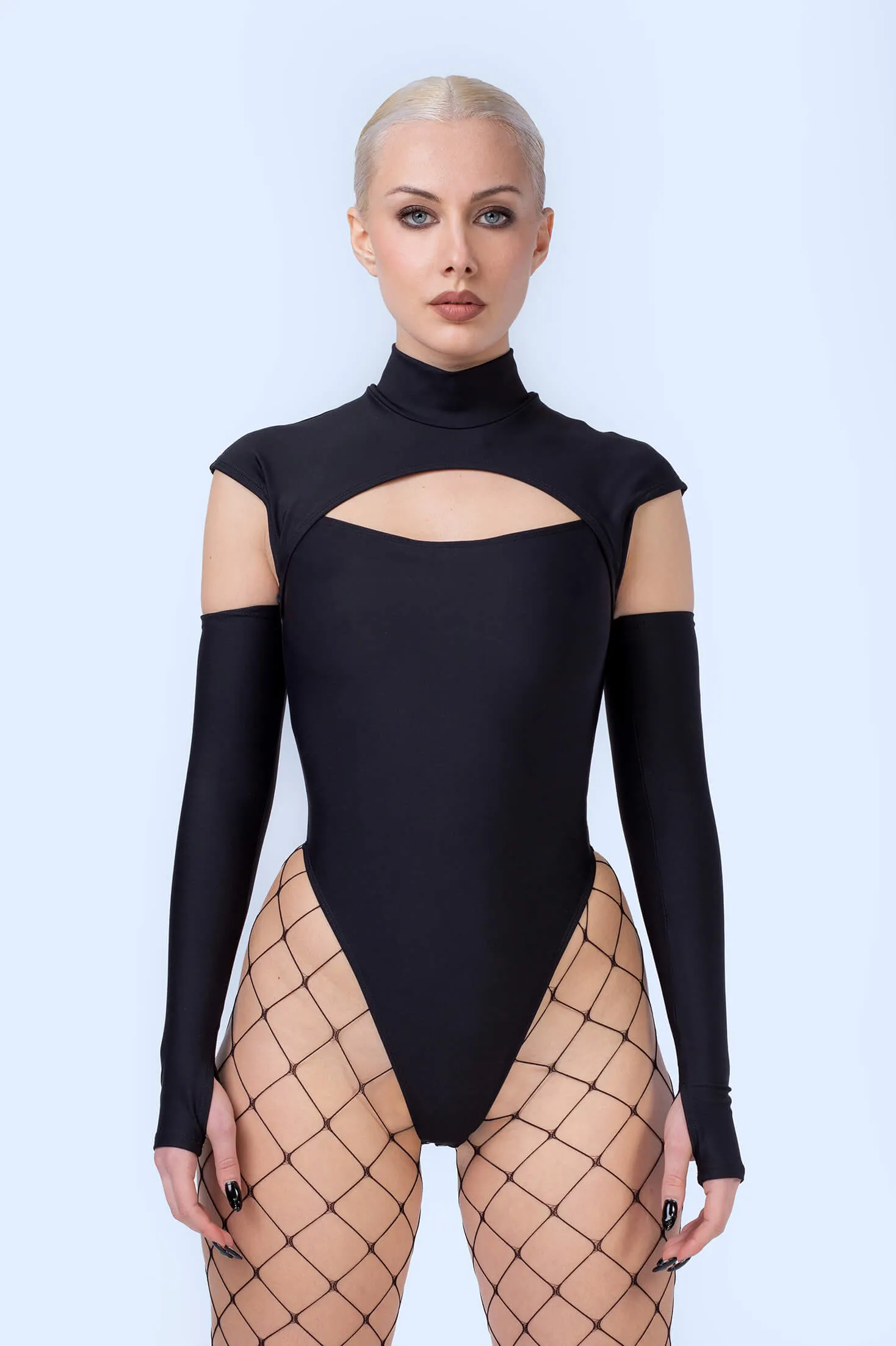 Back To Black Cutout Short Sleeve Bodysuit