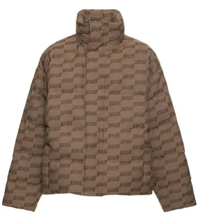 Balenciaga BB Monogram Puffer Jacket Brown