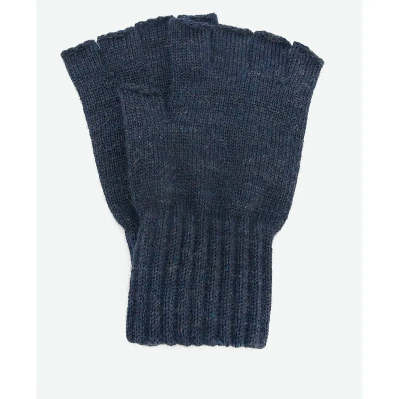 Barbour Fingerless Mens Lambswool Gloves - Navy