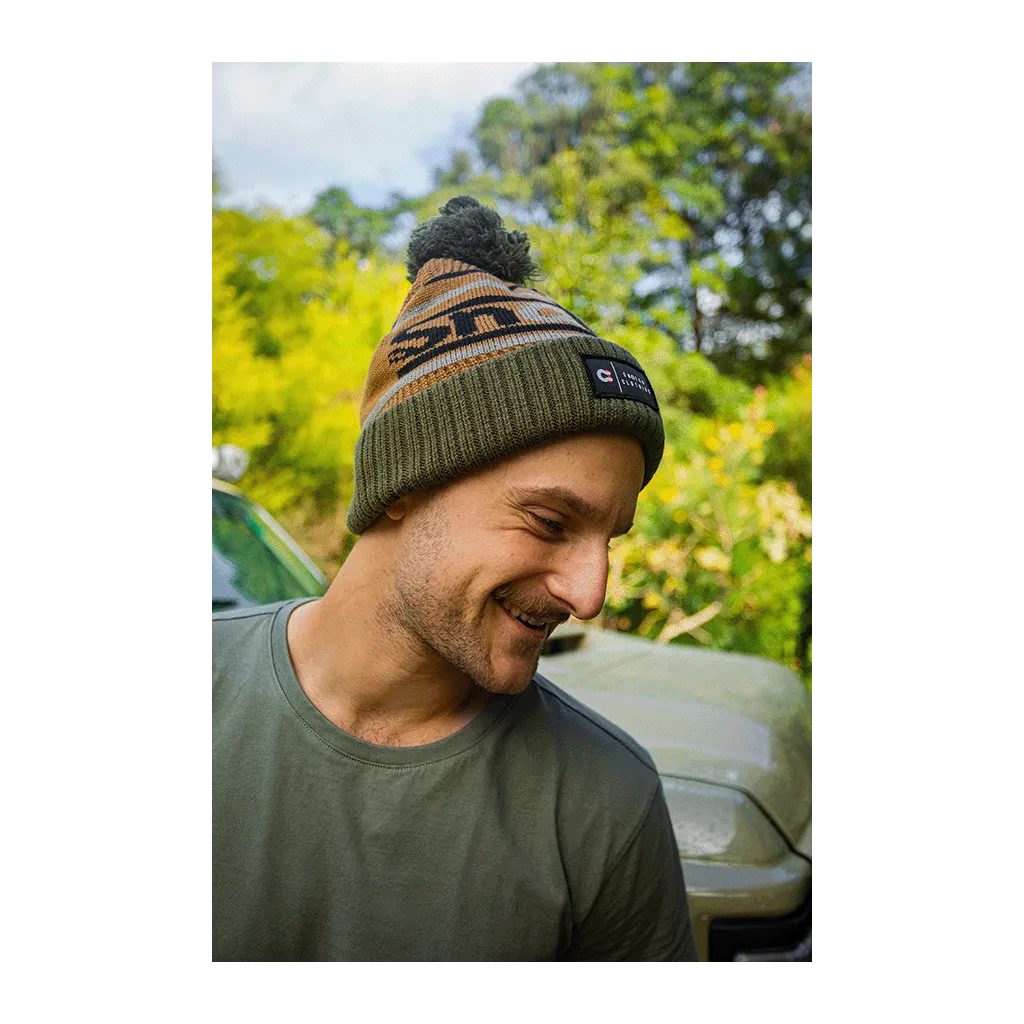 Beanie Jacquard Army Brown