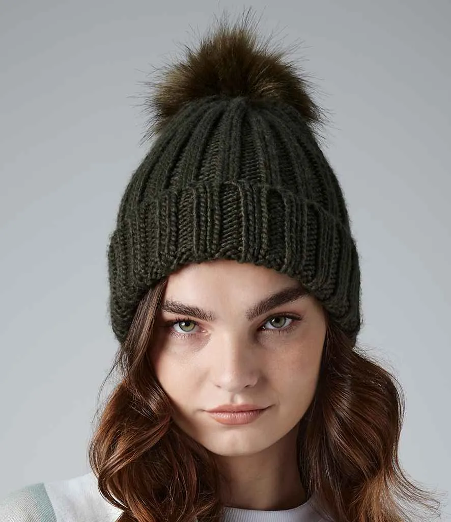 Beechfield Verbier Fur Pop Pom Beanie