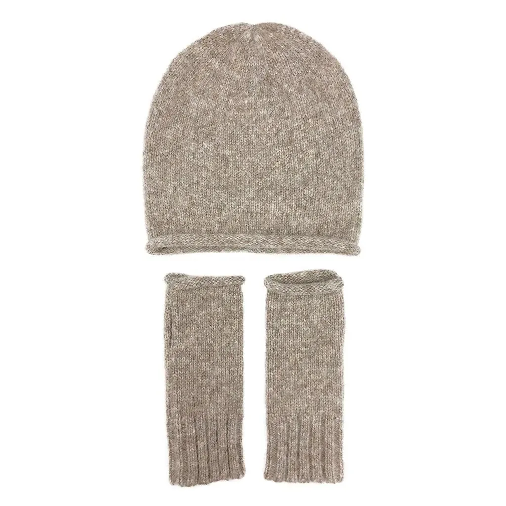 Beige Essential Knit Alpaca Beanie | Ethical Style