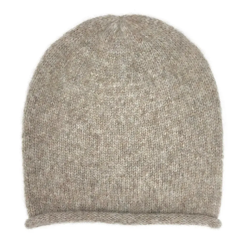 Beige Essential Knit Alpaca Beanie | Ethical Style