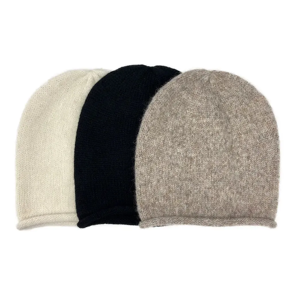 Beige Essential Knit Alpaca Beanie | Ethical Style