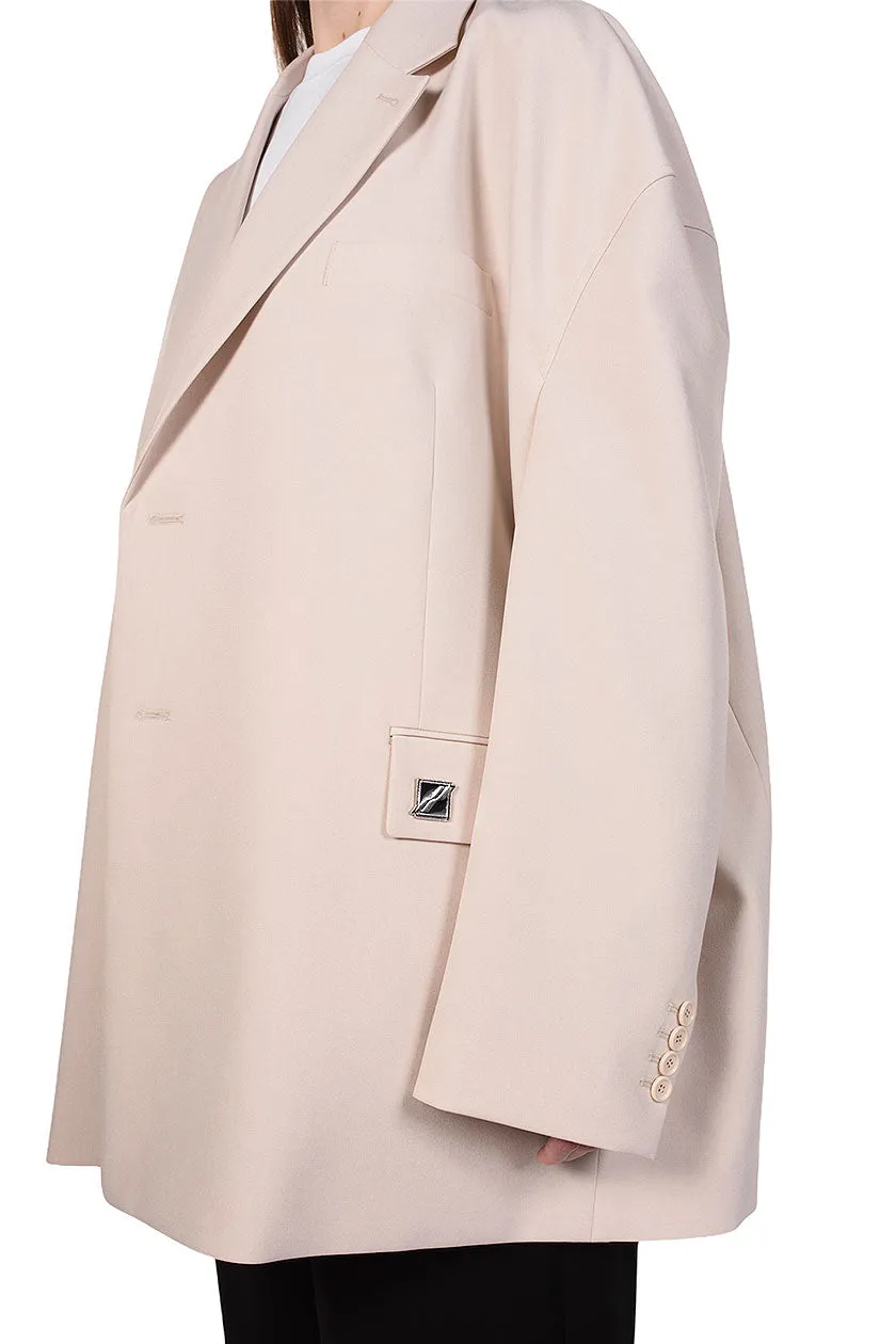 Beige Oversize Single Jacket