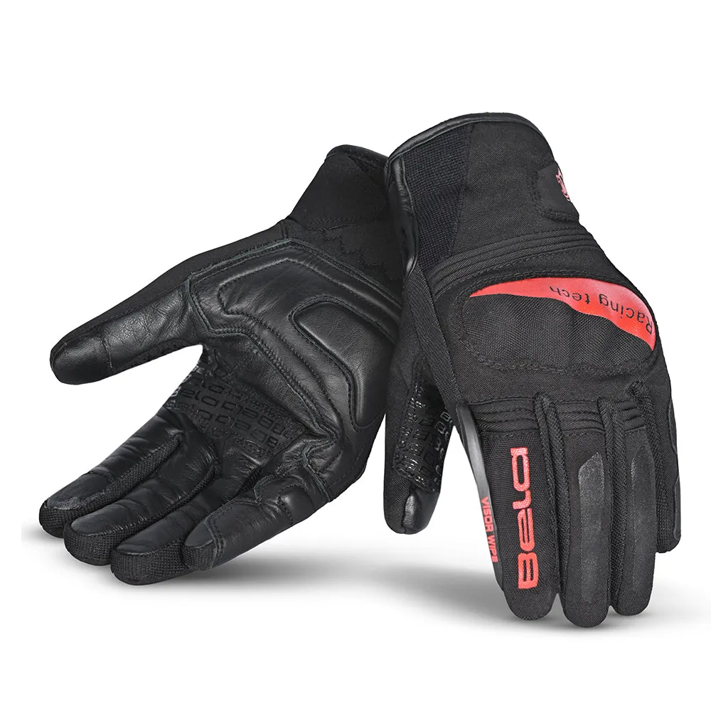 BELA Boom Winter Motorbike Gloves Water Resistant Women Black Red