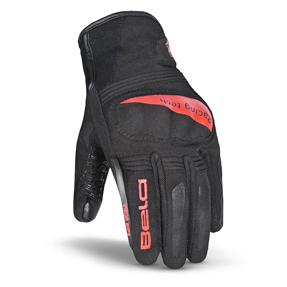 BELA Boom Winter Motorbike Gloves Water Resistant Women Black Red