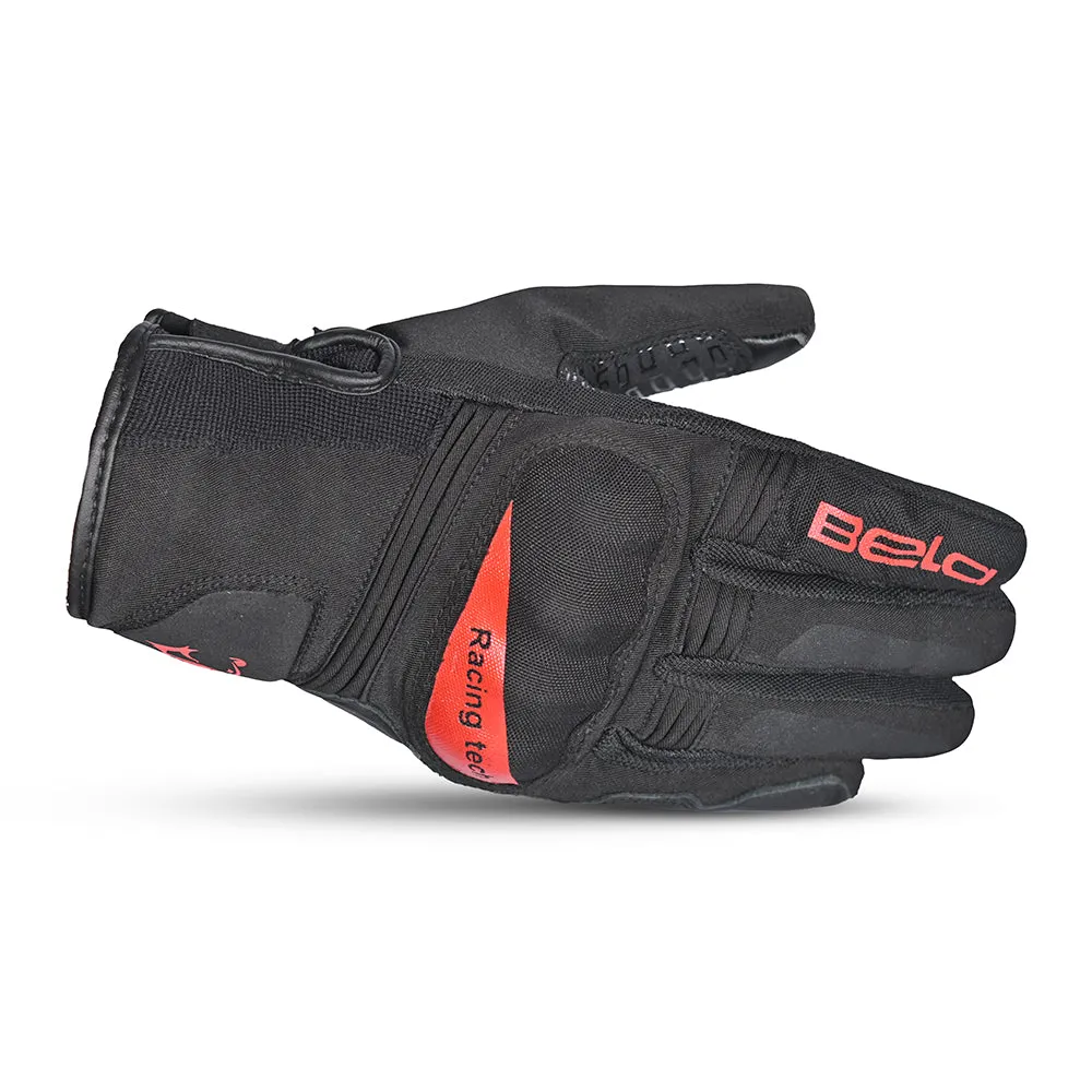 BELA Boom Winter Motorbike Gloves Water Resistant Women Black Red