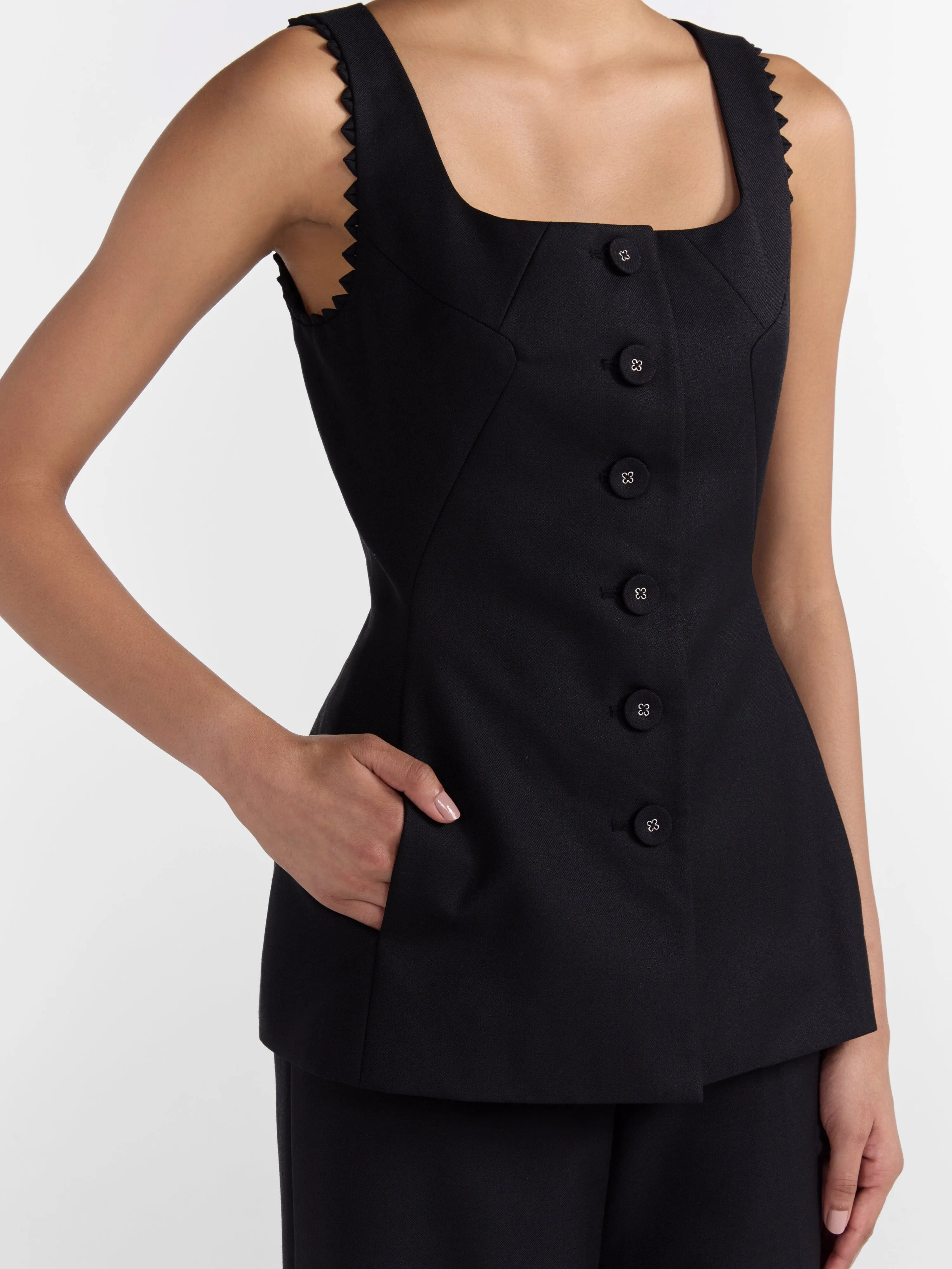 Bibba Sleeveless Jacket in Black