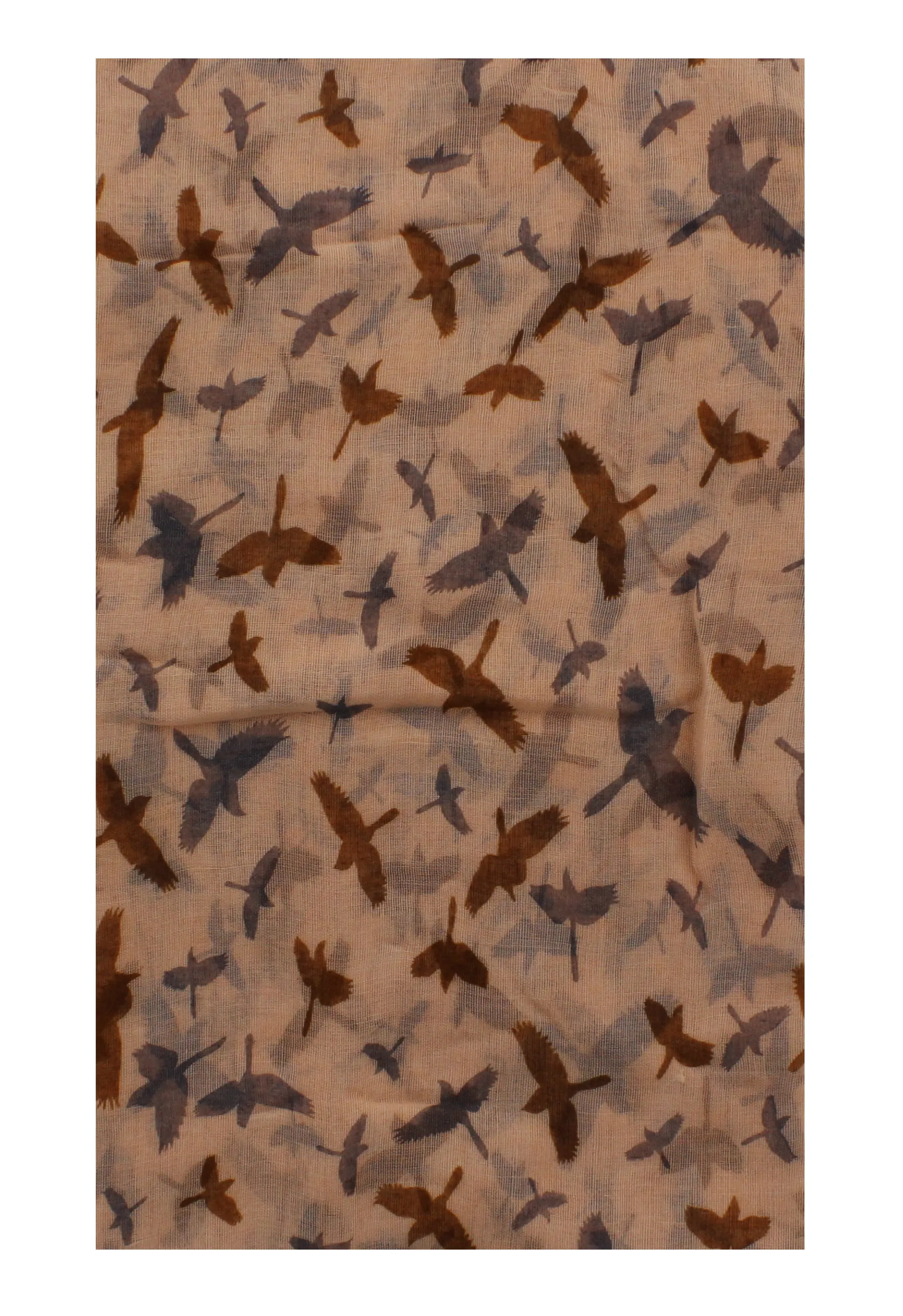 Bird Print on Peach Scarf