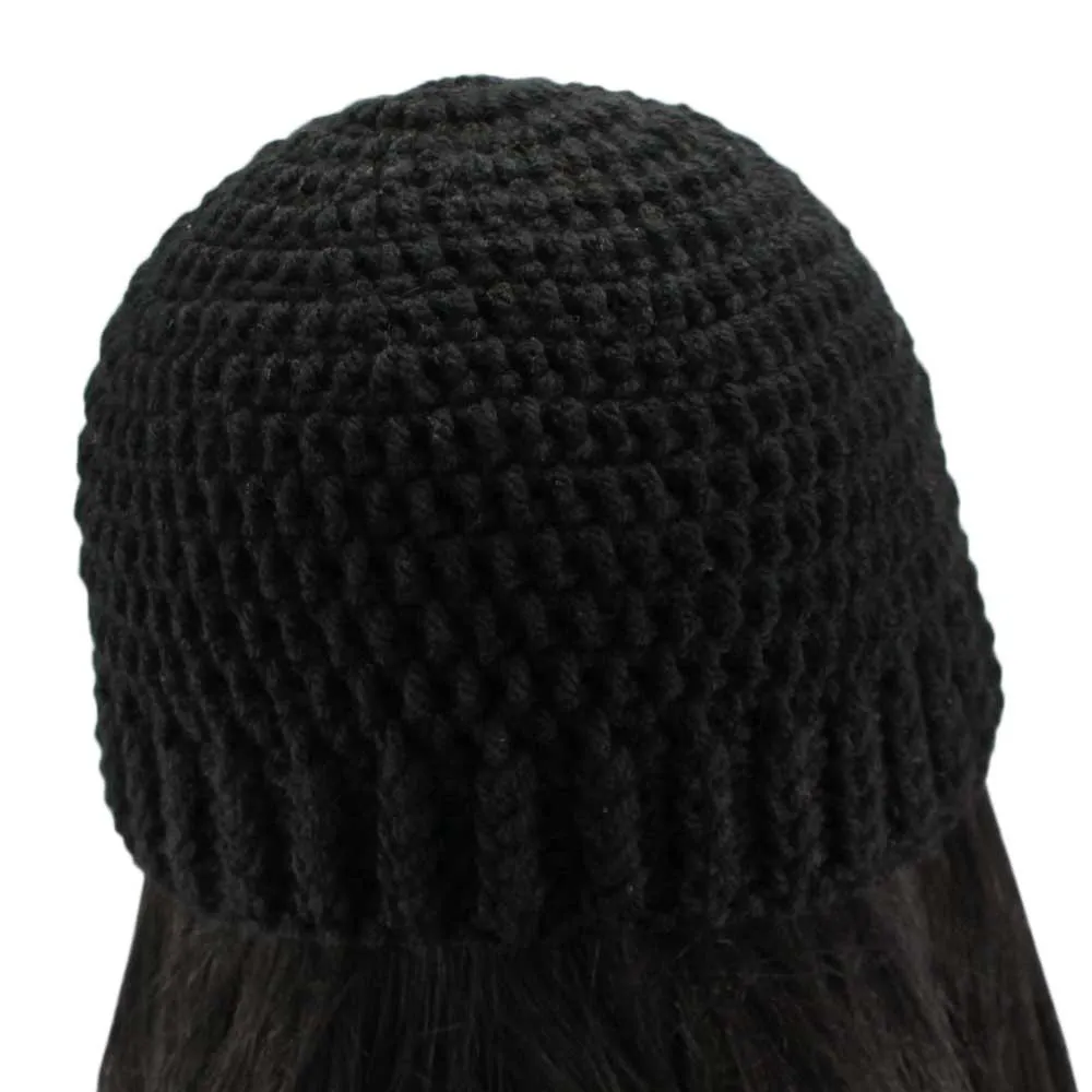 Black Crochet Snug Beanie Hat Medium/Large - JMCH62ML