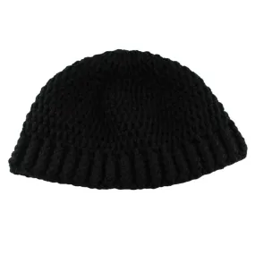 Black Crochet Snug Beanie Hat Medium/Large - JMCH62ML