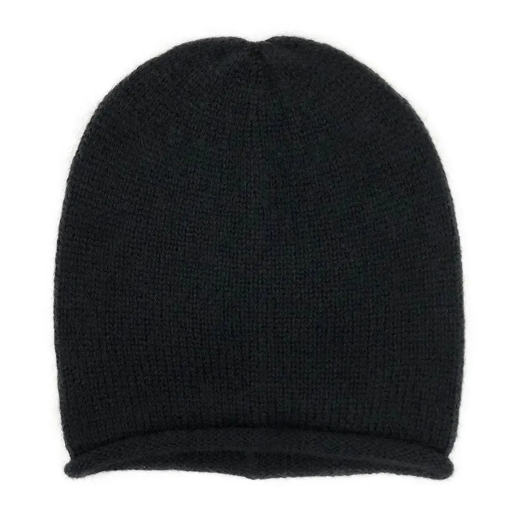 Black Essential Knit Alpaca Beanie | Ethical Style