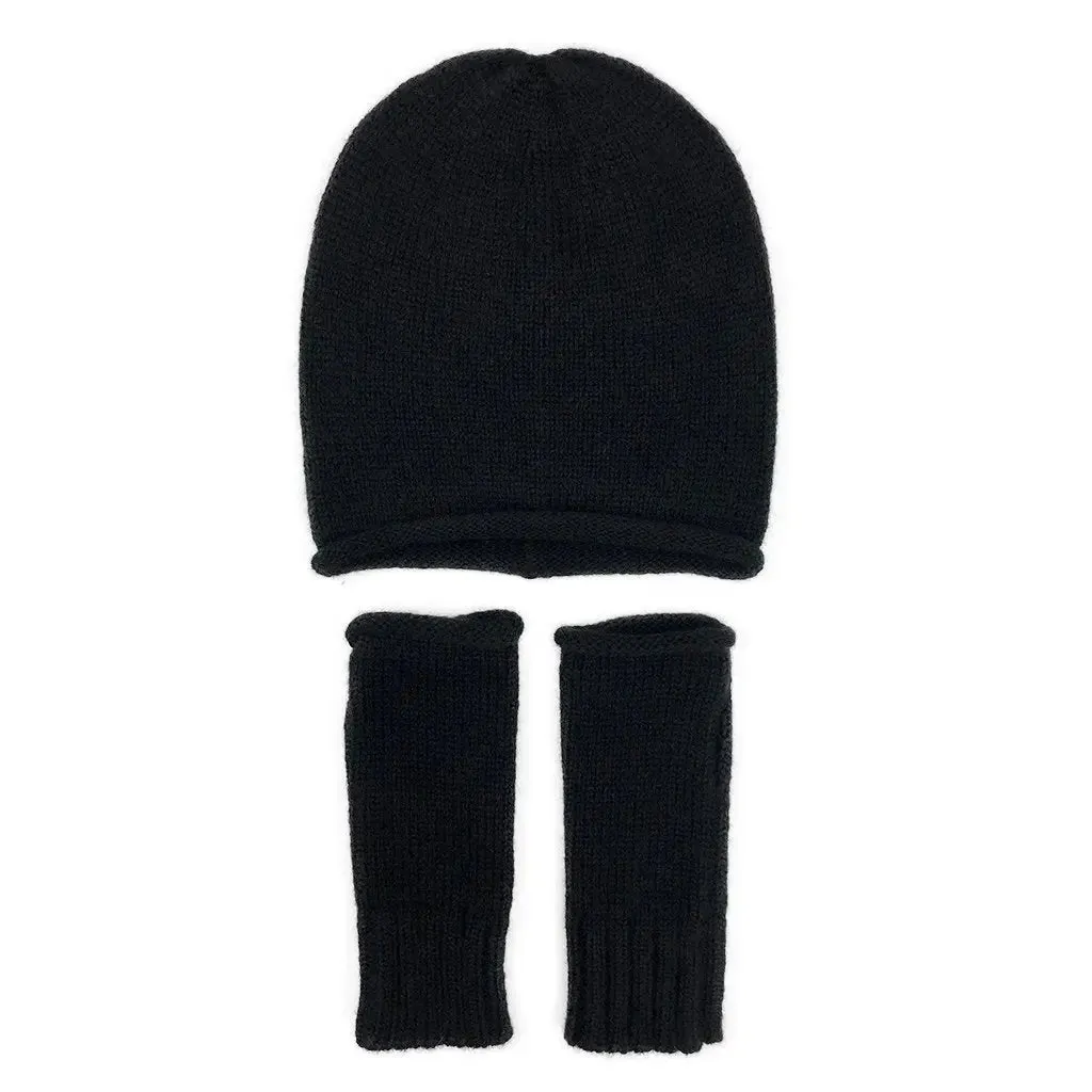 Black Essential Knit Alpaca Beanie | Ethical Style