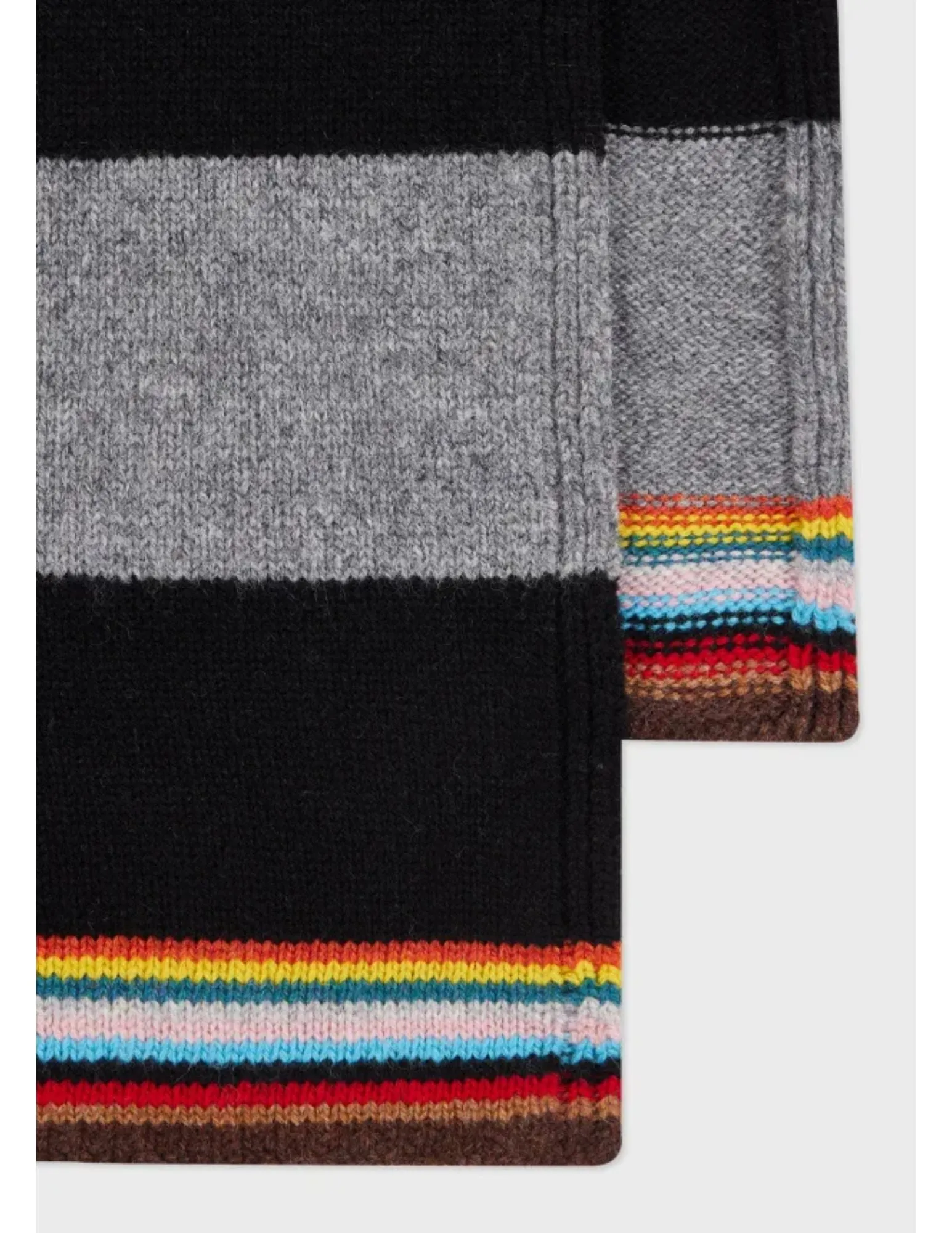 Block Stripe Scarf | Black Mix