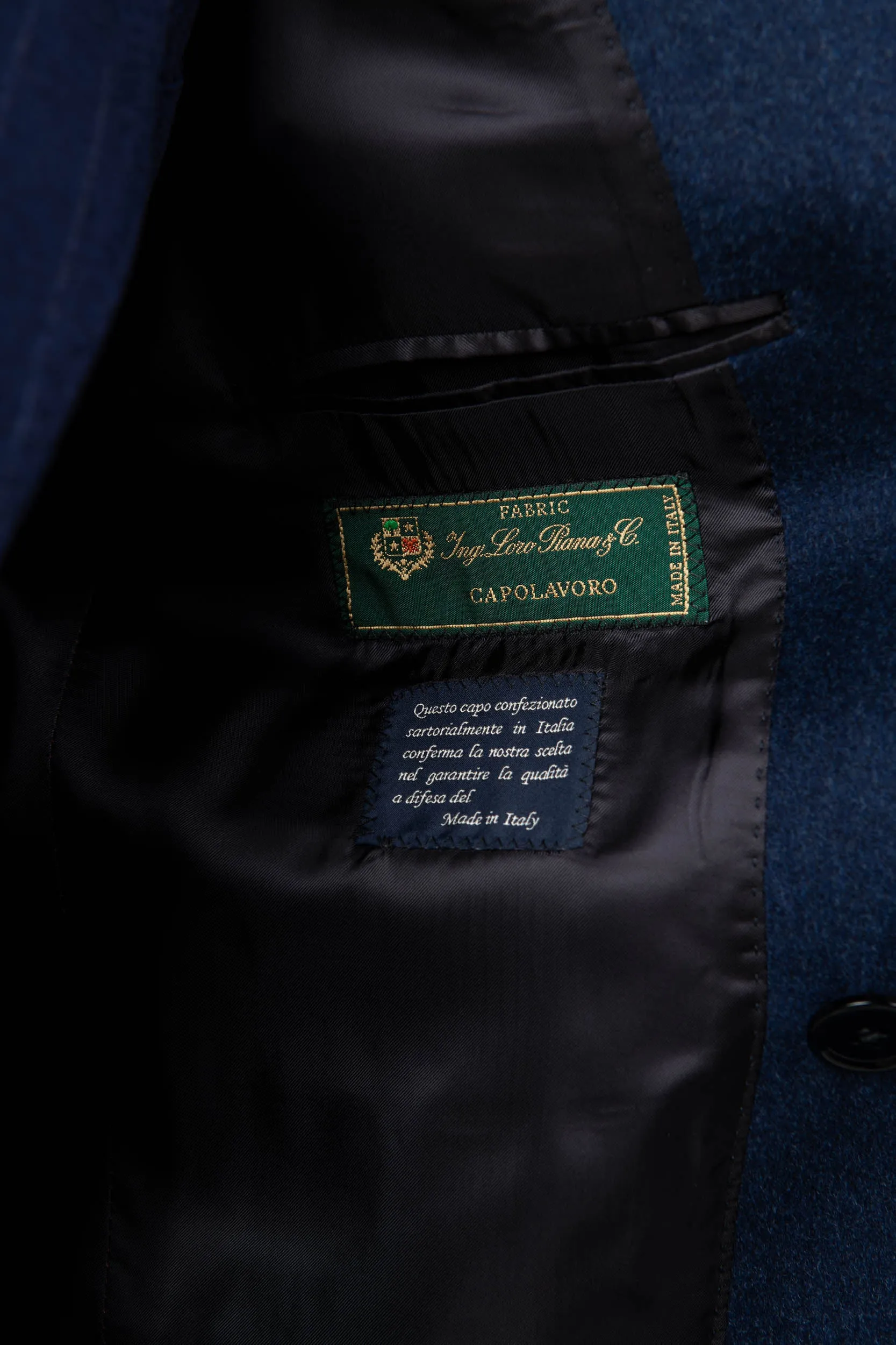 Blue Polo Coat in Loro Piana wool – Made in Italy