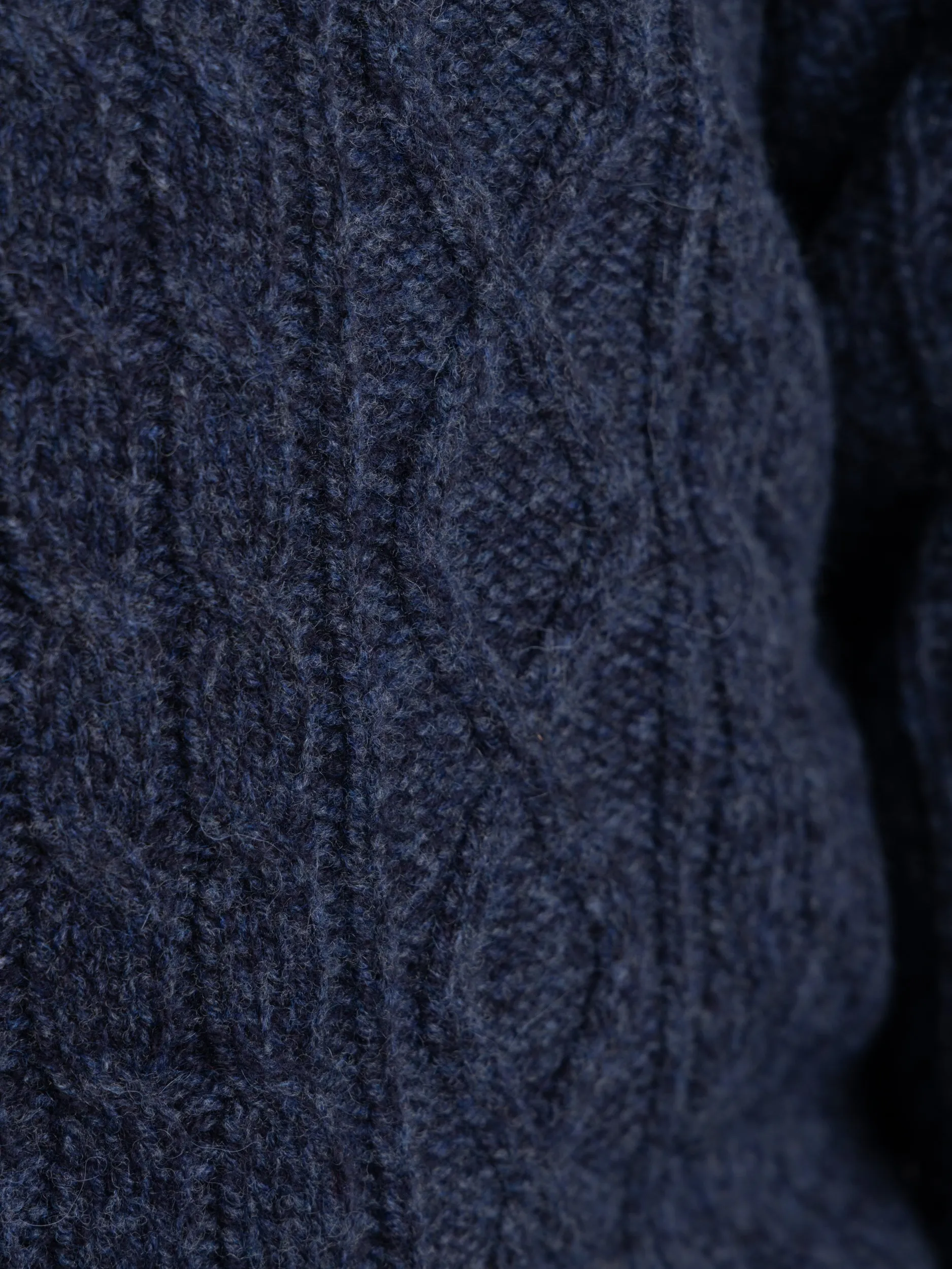 Blue Wool Quarter Zip Knit