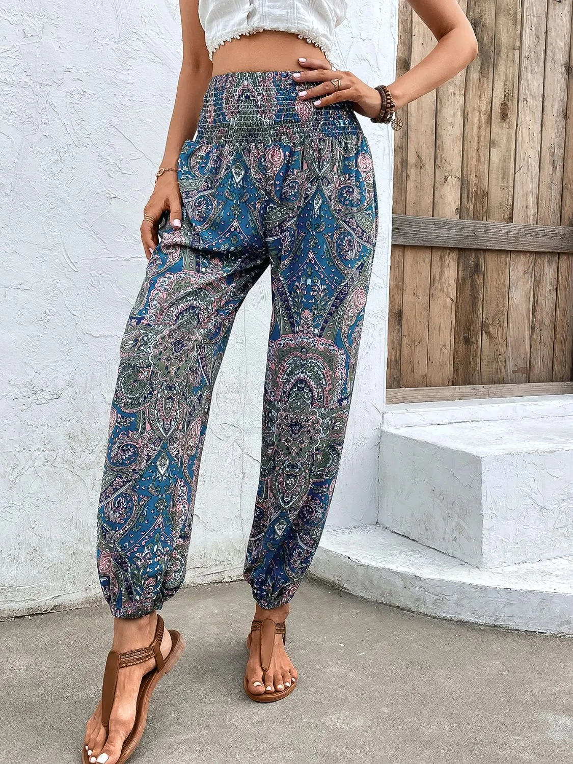 Boho Smocked Waist Pants