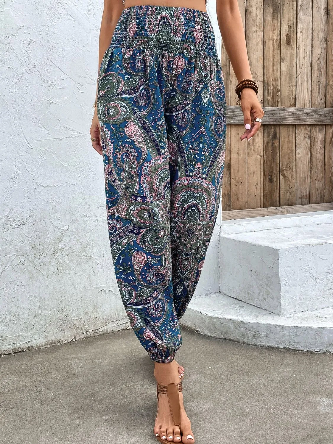 Boho Smocked Waist Pants