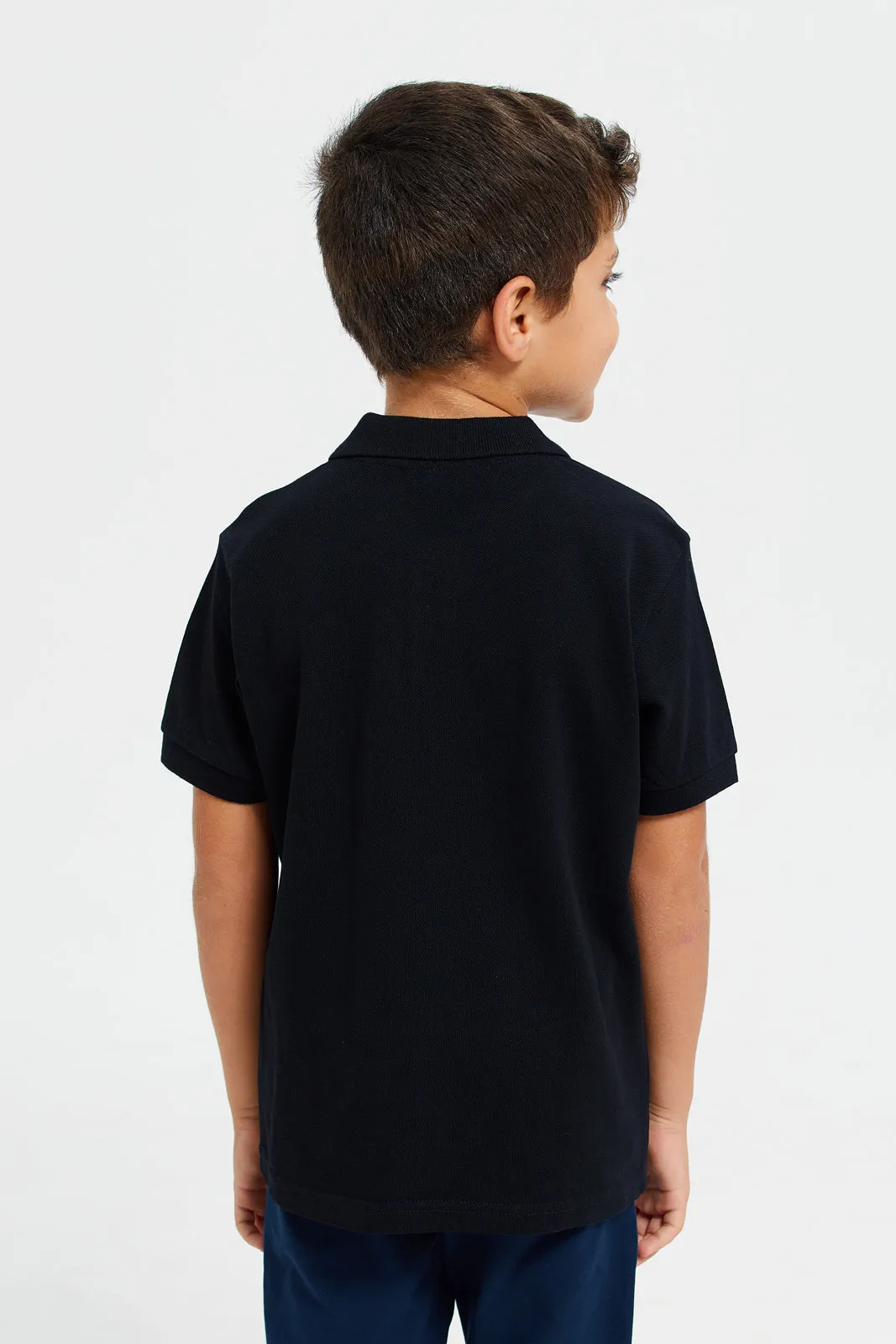 Boys Black And Grey Polo Shirt Set (Pack Of 2)