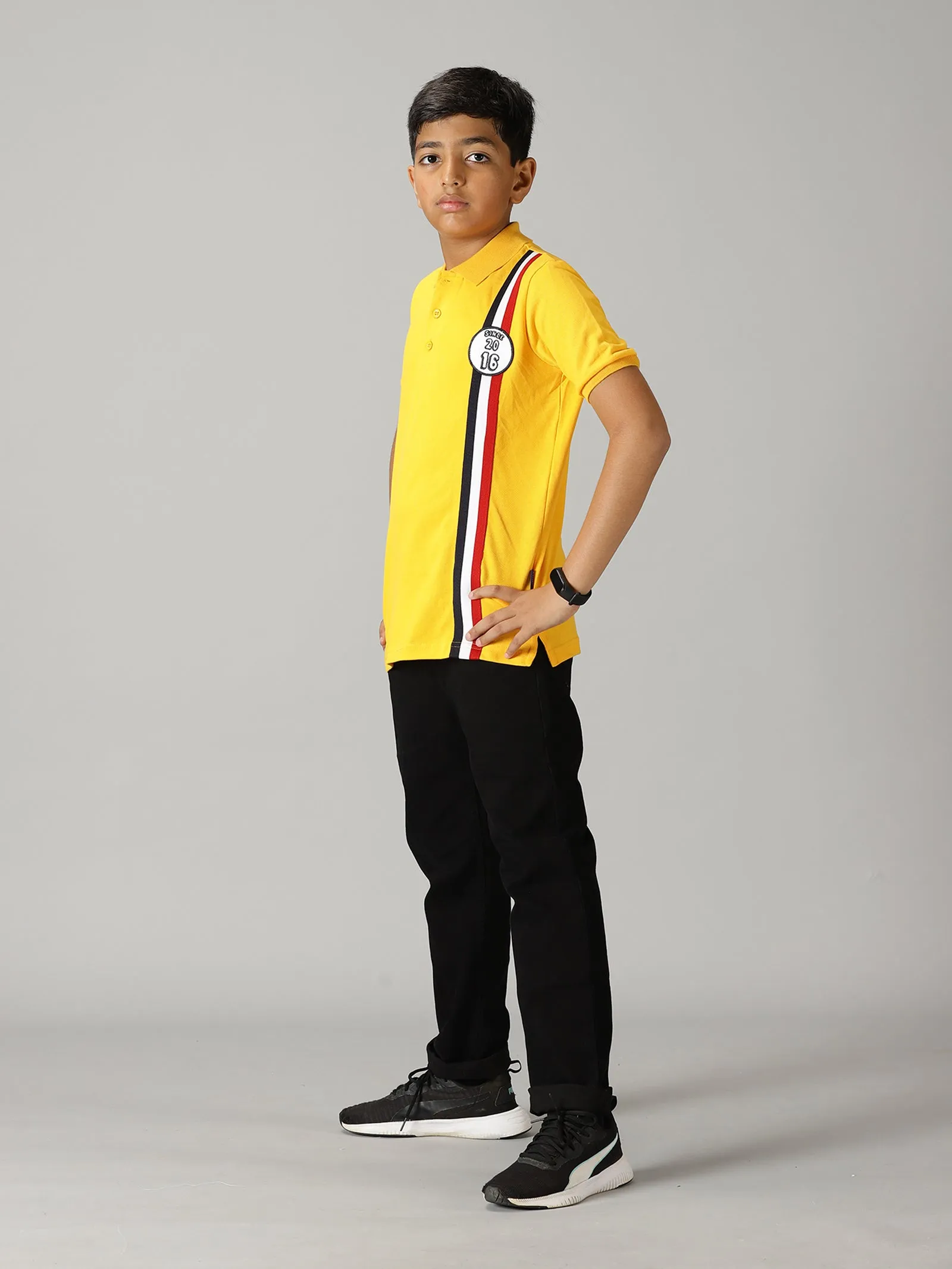 Boys Polo Tee & Basic 5 Pkt Casual Pant Set