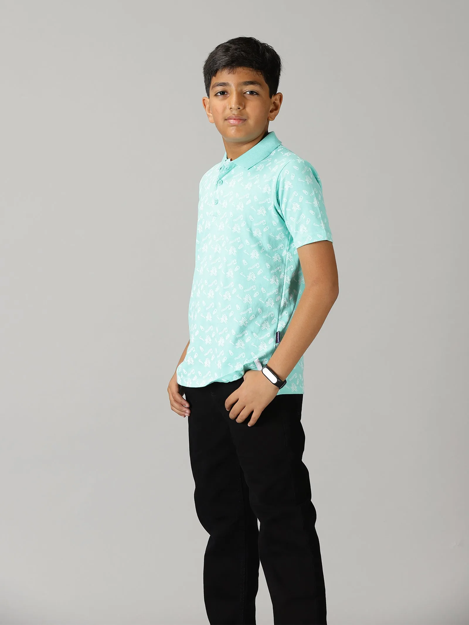 Boys Polo Tee & Basic 5 Pkt Casual Pant Set