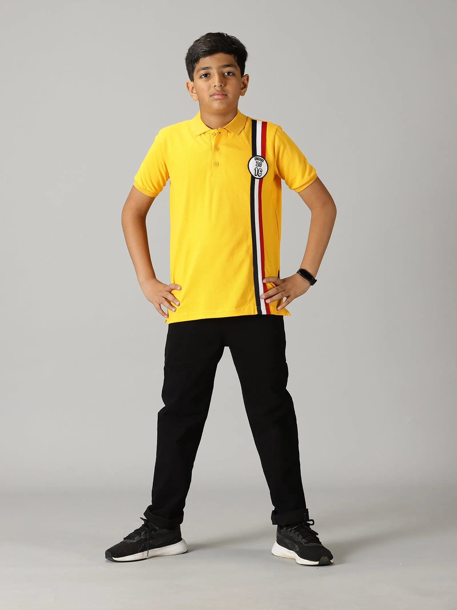 Boys Polo Tee & Basic 5 Pkt Casual Pant Set