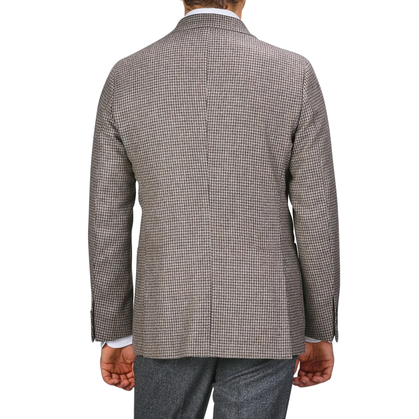 Brown Houndstooth Lambswool Blazer