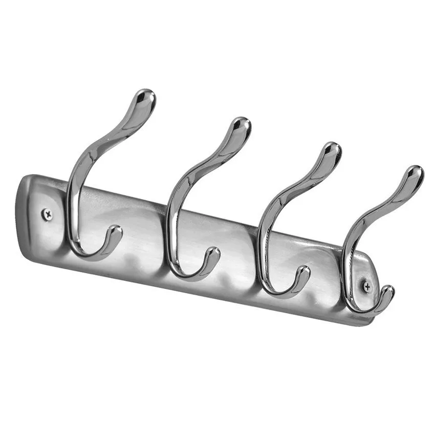 Bruschia Four Hook Wall Mount Coat Rack