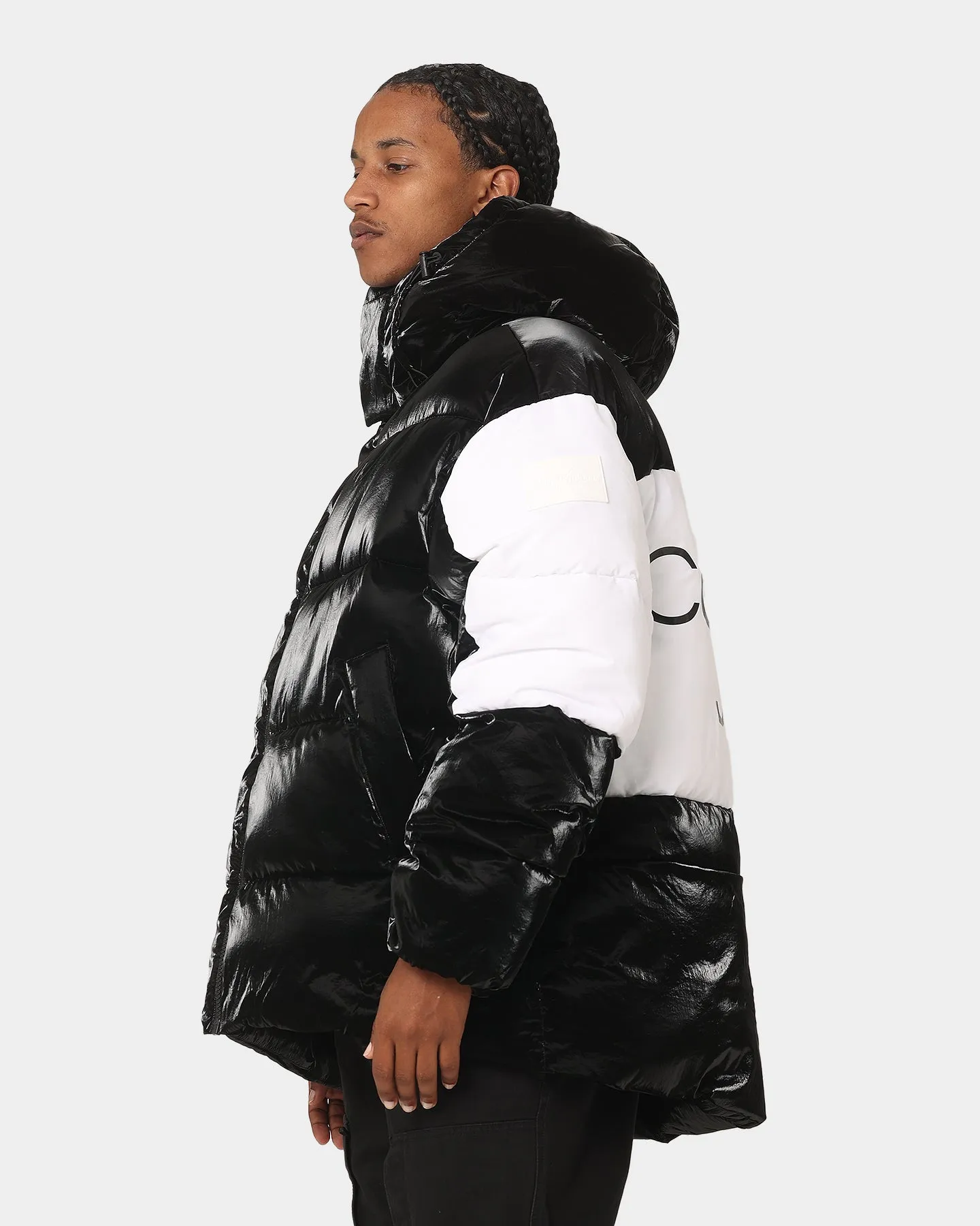 Calvin Klein Bold Logo Colourblock Puffer Jacket Ck Black/Bright White